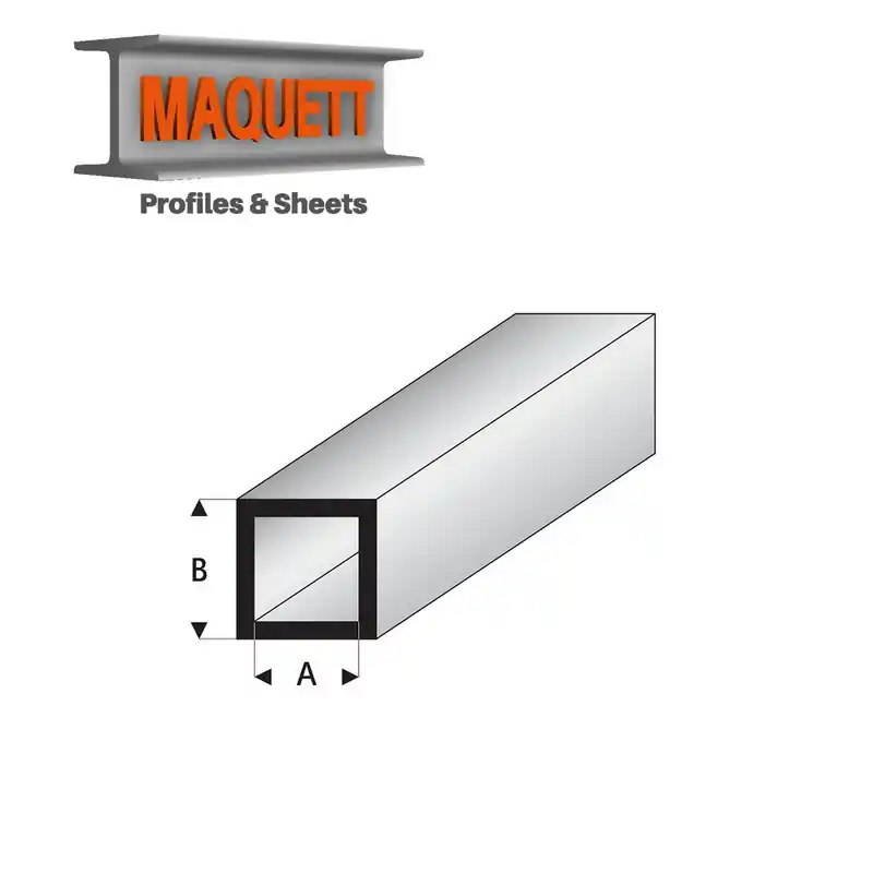 Profilés blanc super styrène tube carré 330 mm Maquett Commander Vite