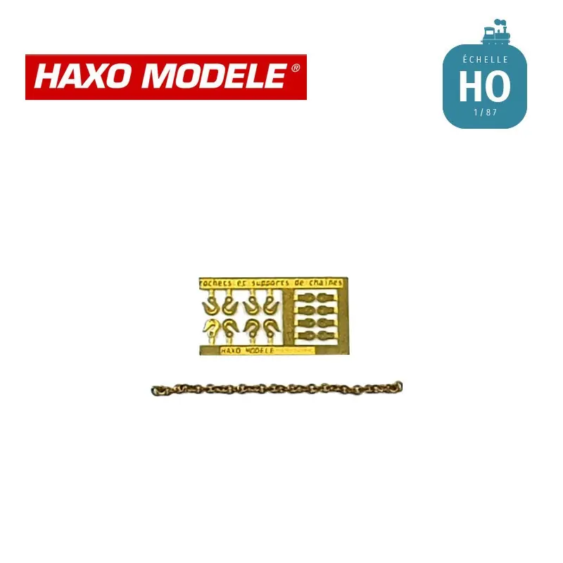Expédition Rapide Supports chaine sûreté avec chaine et crochets wagons réseaux HO Haxo Modèle HM84011