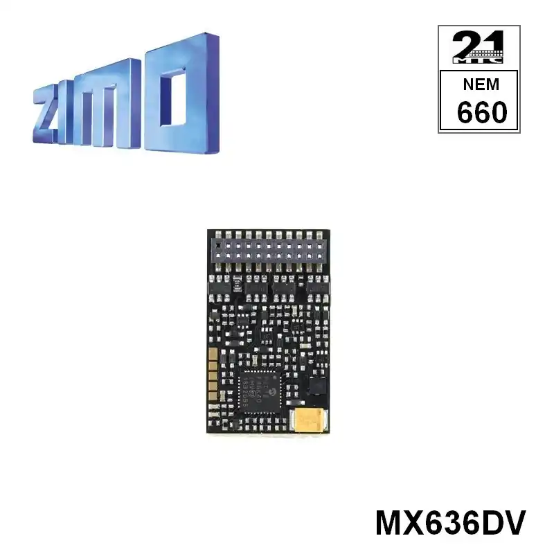 Authentique Décodeur Zimo MX636 DCC 10 fonctions avec interface 21MTC MX636VD
