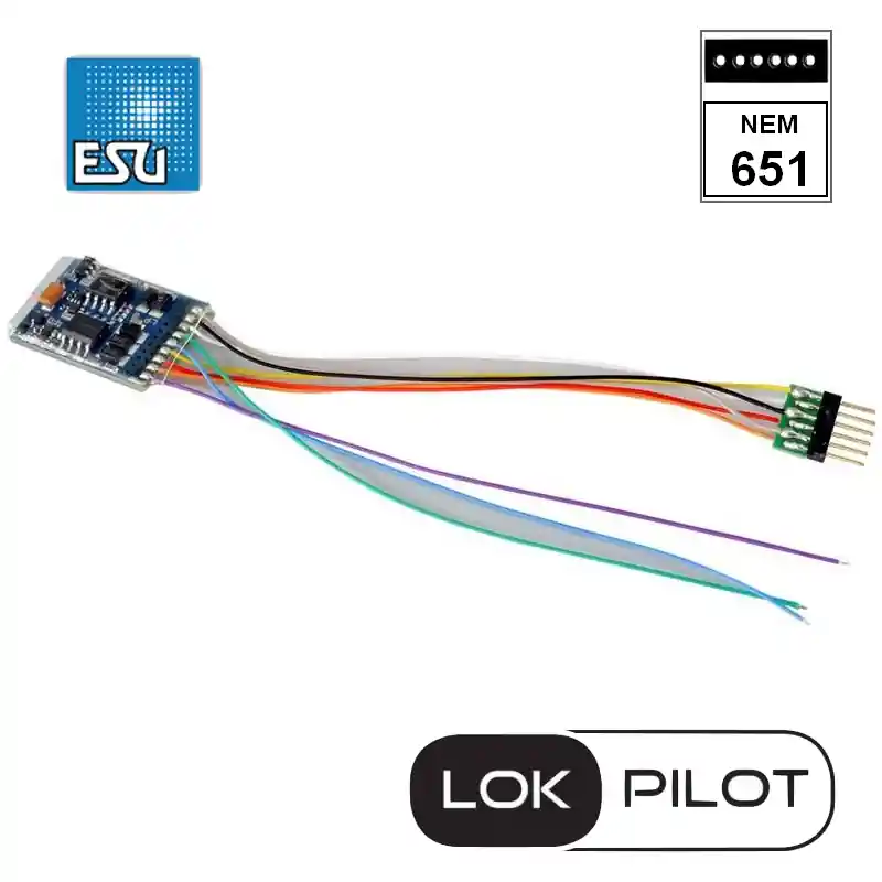 Décodeur LokPilot V5.0 DCC 6 broches NEM651 ESU 59626 Offre Spéciale