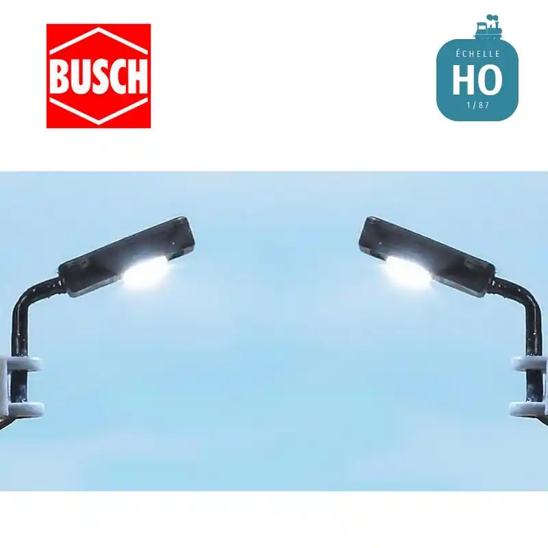 Lampadaires muraux 2pc HO Busch 4152 Authentique