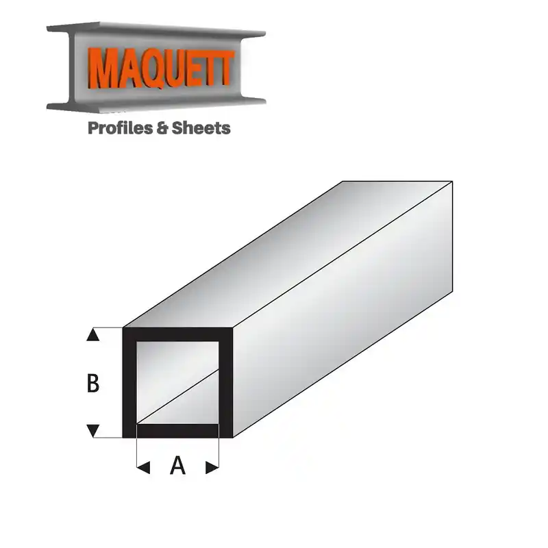Profilés blanc super styrène tube carré 100 cm Maquett Bon Plan
