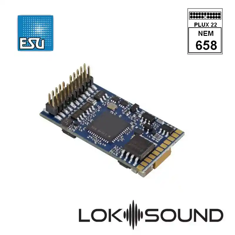 Usine Directe Décodeur sonore Loksound 5 interface PluX22 et Haut Parleur ESU 58412