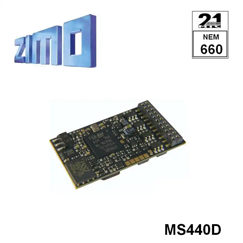 Jusqu'à Épuisement Des Stocks Décodeur sonore 16 bits Zimo MS440 DCC avec interface 21MTC MS440D
