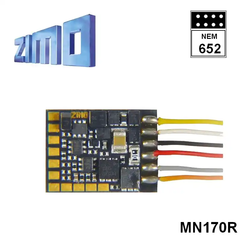 Décodeur miniature Zimo MN170 DCC 6 fonctions 8 broches NEM652 MN170R Bon Plan