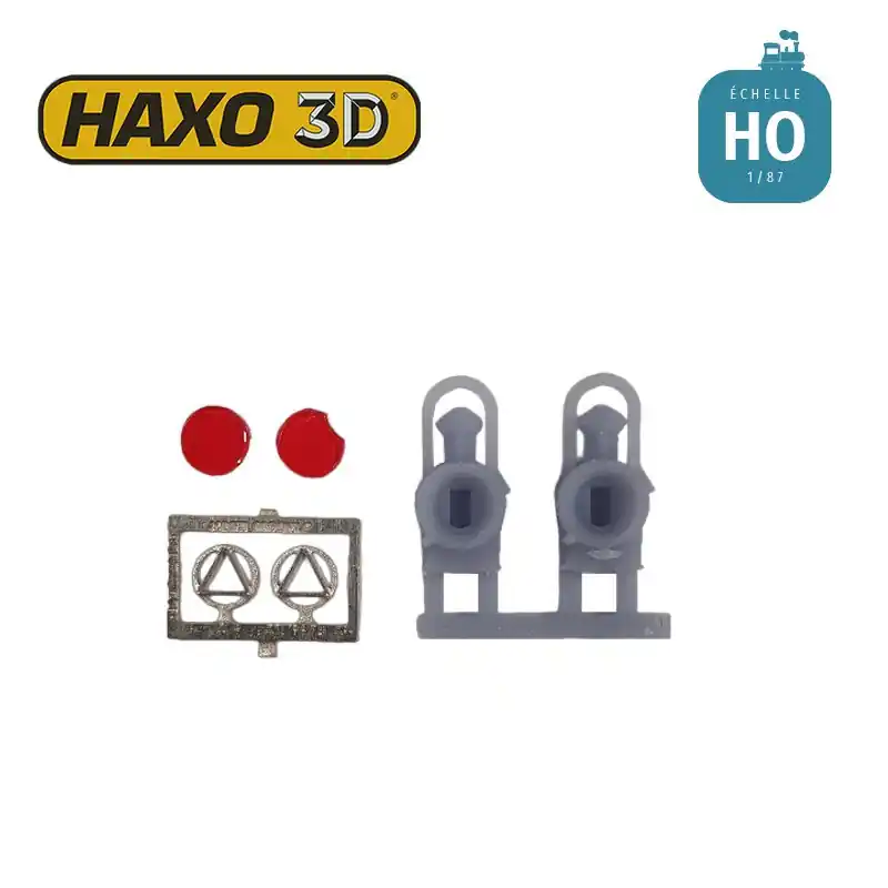 Lanternes feu de fin de convoi type 9LQ rouge + triangle Ep II-III 2 pcs Expert HO Haxo 3D 344009 Produit De Marque