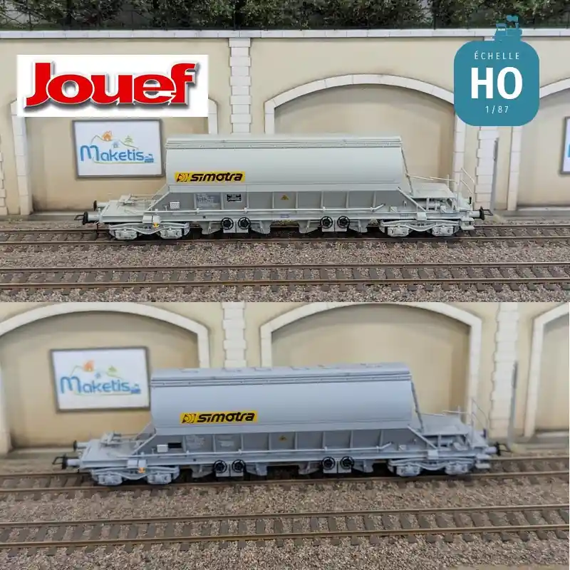 Coffret 2 wagons-trémies type Taoos gris "SIMOTRA" VTG France Ep V HO HJ6229 Nouvelle Collection