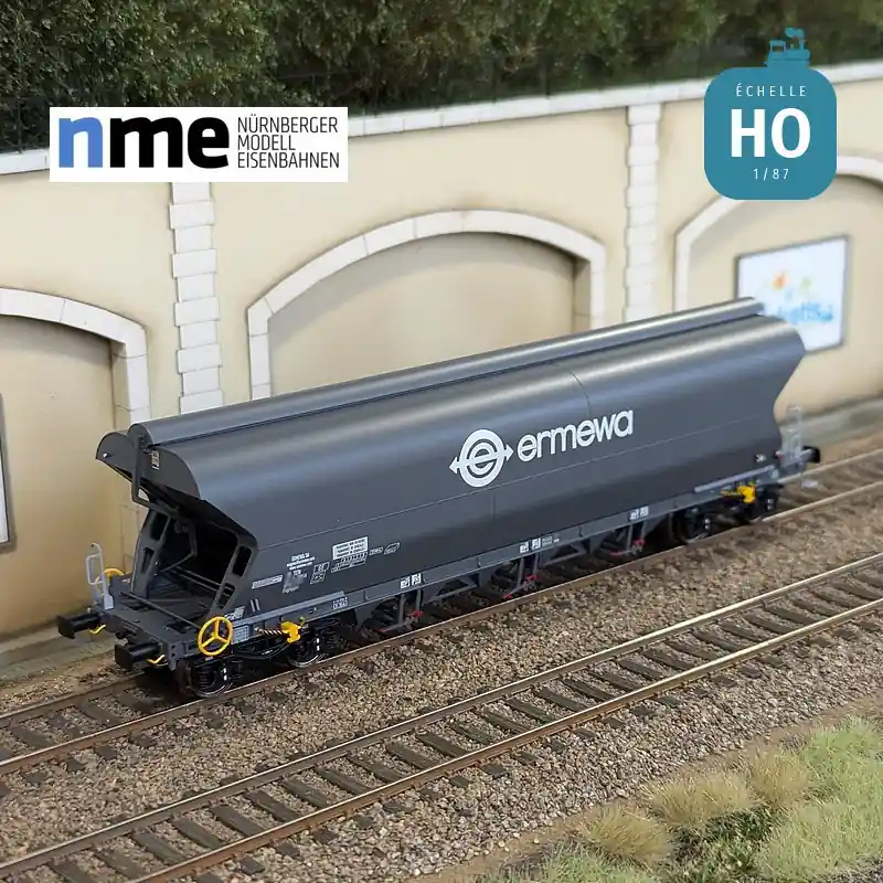 Wagon céréalier Tagnpps 101m3 ERMEWA gris foncé Ep VI HO NME 514608 Promotion Saisonnière