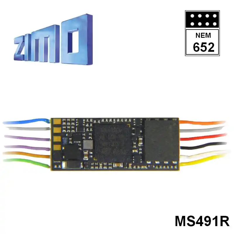 Décodeur miniature sonore 16 bits Zimo MS491 DCC 8 broches NEM652 MS491R Commander Maintenant