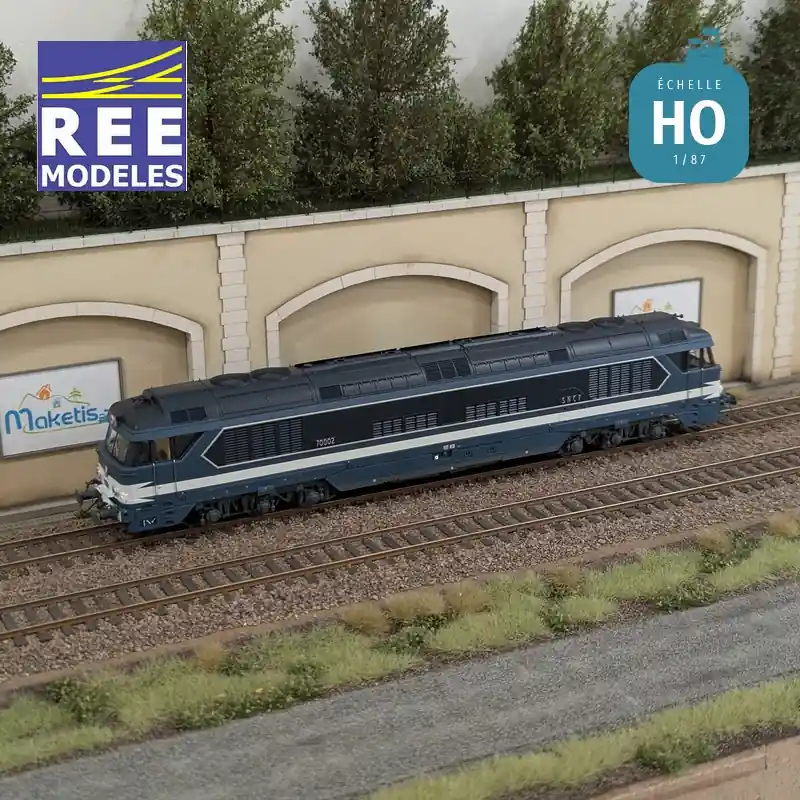 Prix Réduit Locomotive Diesel CC 70002 Livrée d‘origine, plaques en relief, SNCF Ep. III Analogique HO REE CC-70002