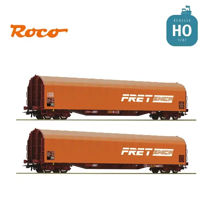 Pas Cher Set de 2 wagons à bâche coulissante Rilns SNCF Ep IV-V HO Roco 6600161