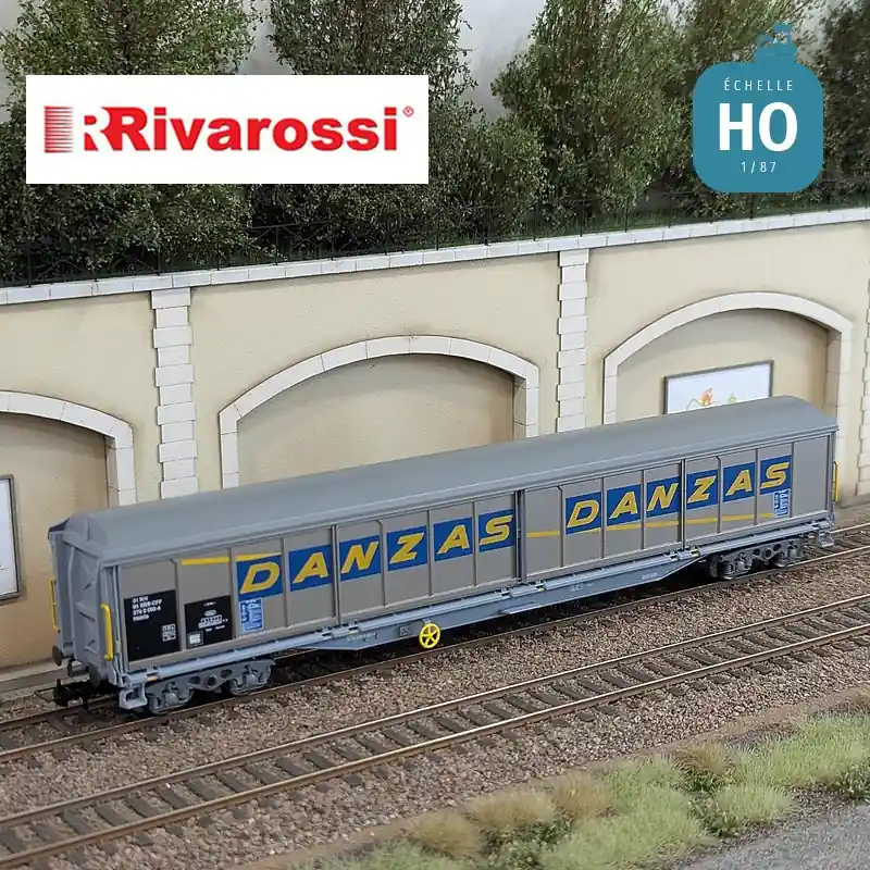 Wagon à parois coulissantes à bogies Habils "Danzas" SBB-CFF Ep V HO Rivarossi HR6649 Authentique