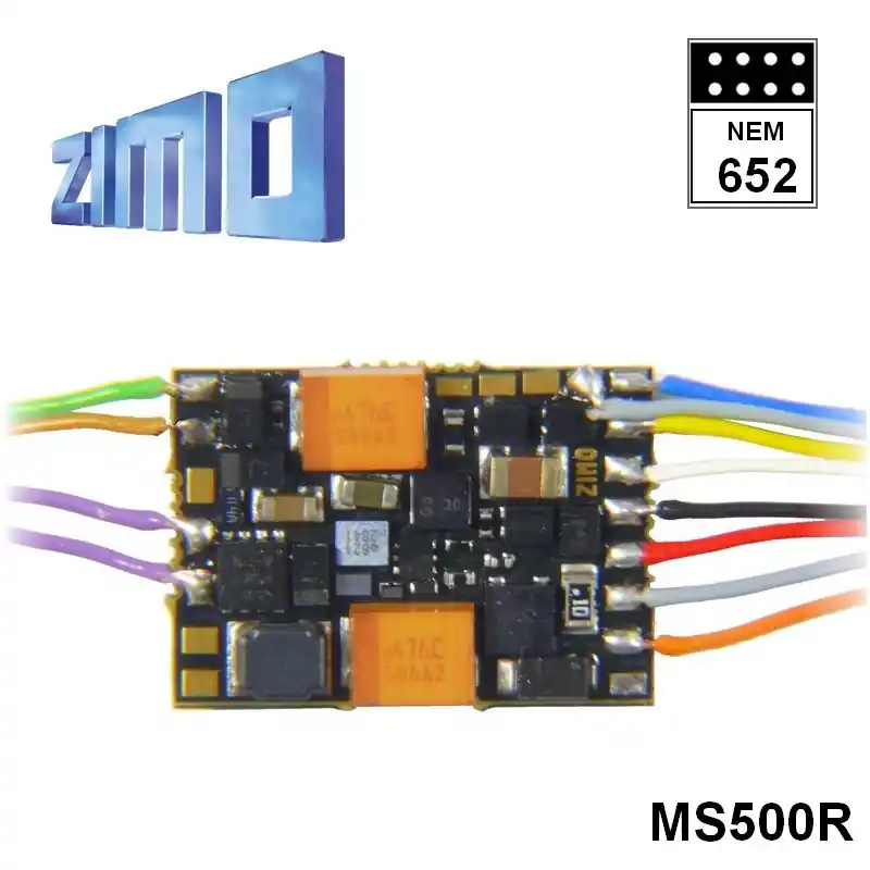 Prix Choc Décodeur miniature sonore 16 bits Zimo MS500 DCC 8 broches NEM652 MS500R