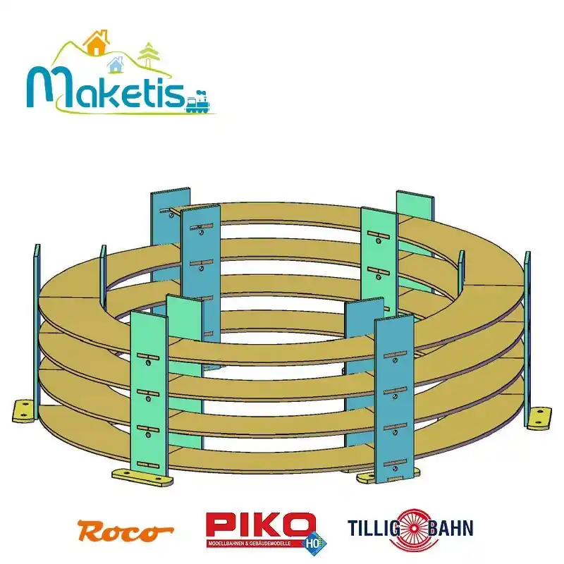 Soldes Rampe hélicoïdale 1180 mm Roco/Tillig 1 à 6 tours Easy Module Maketis MOD80000