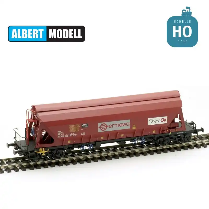 Wagon trémie Tapps ChemOil rouge UIC bogies Y25 soudés Ermewa Ep VI HO Albert Modell 065332 Dernier Modèle