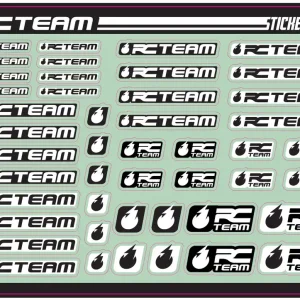 Planche de Stickers Logo RC Team Noir/Blanc 210x150 Must-Have