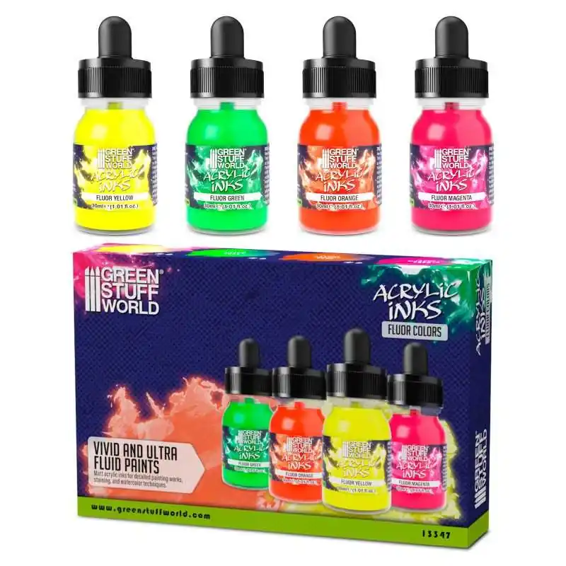 Meilleur Choix Set d‘encres acryliques - Fluor (x4)