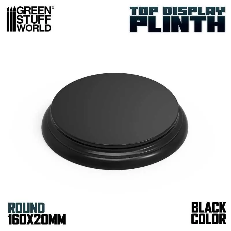 Socle en Bois Rond Ouvragé 160mm - Noir Bon Plan