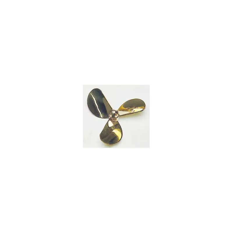 Accastillage de bateau HELICE TRIPALE LAITON - GAUCHE - 70mm - M4 Offre Limitée