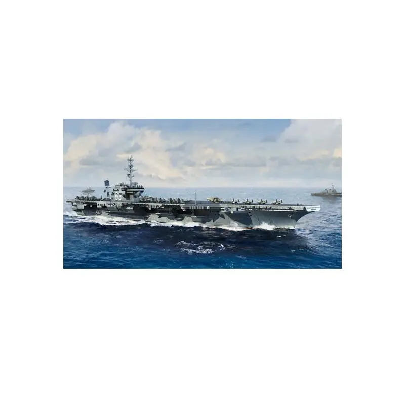 Authentique Maquette de Bateau en plastique USS Kitty Hawk CV-63