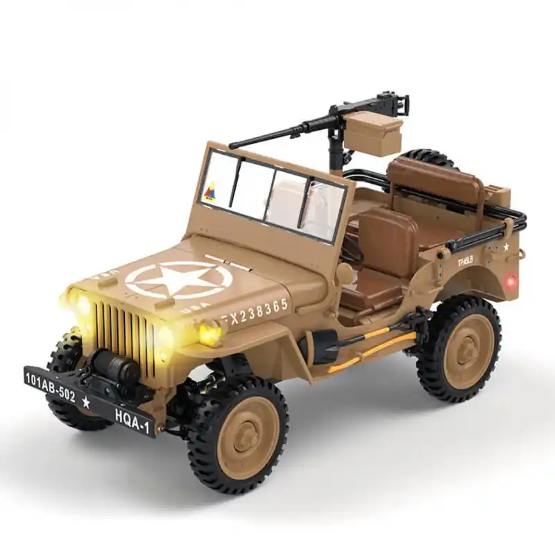 Meilleure Vente Voiture électrique radiocommandée Jeep Willys jaune sable RC 1 14 RTR avec boite à vitesses