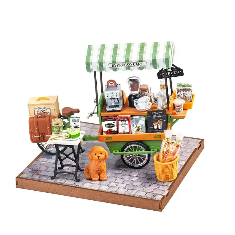Puzzle 3D en bois - Aromatic Coffee Cart - Rolife Authentique