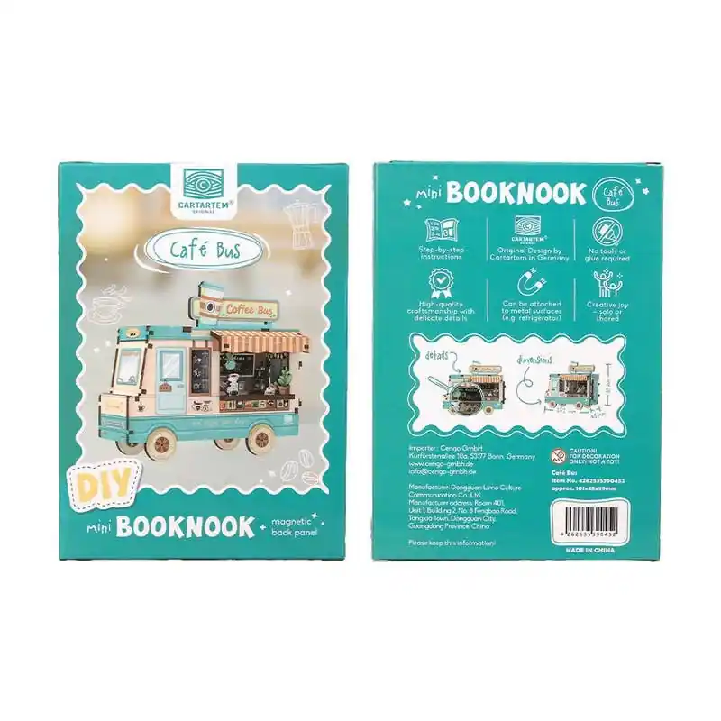 Remise Mini Book Nook Café Bus - Tonecheer