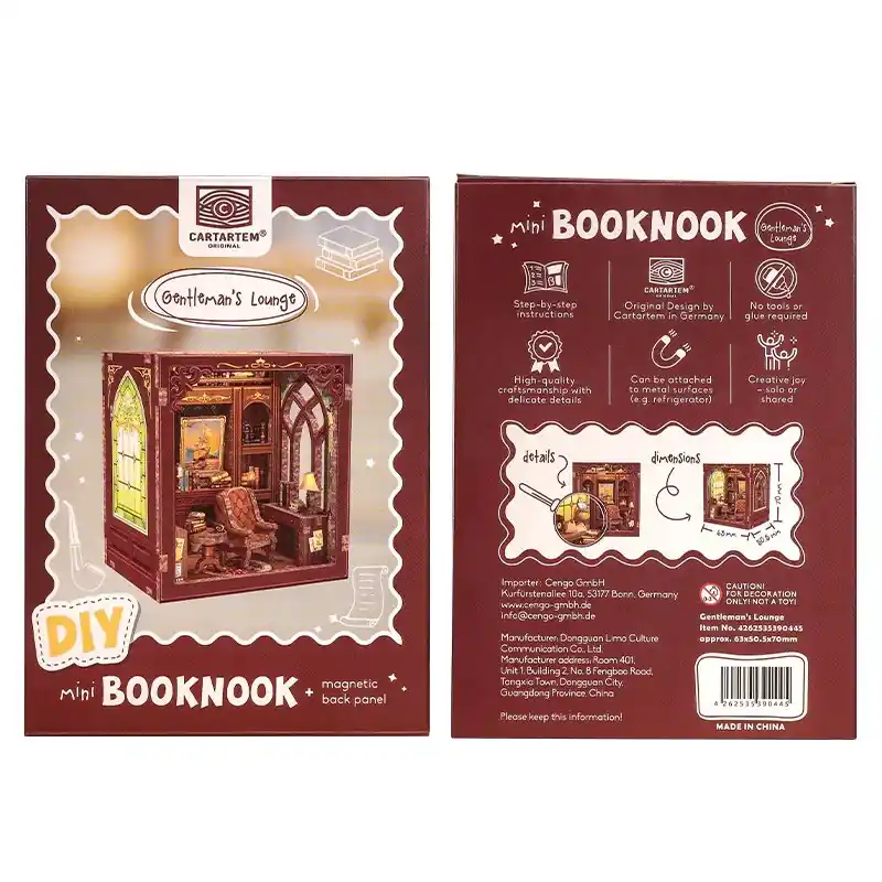 Usine Directe Mini Book Nook Gentleman‘s Lounge - Tonecheer