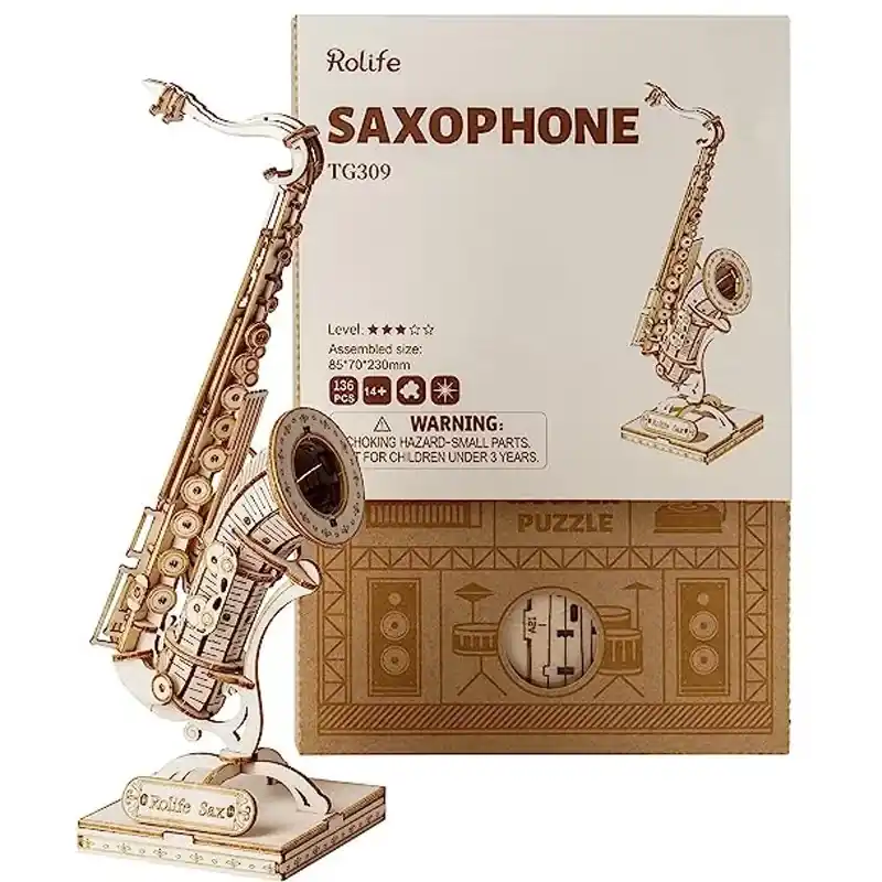Saxophone - Puzzle 3D Mécanique en bois Rolife Pas Cher