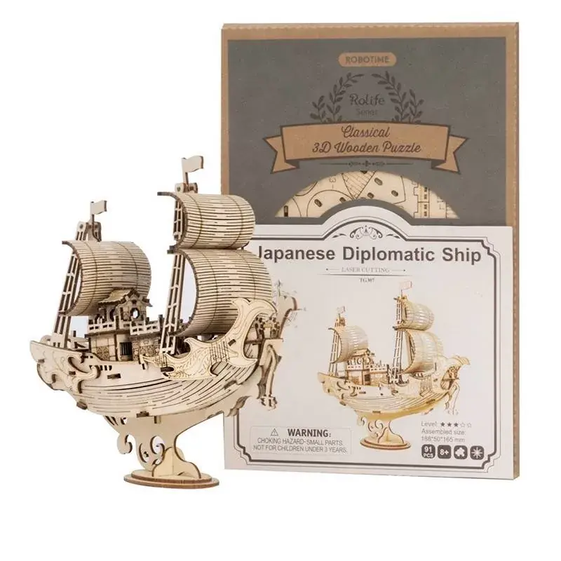 Offre Limitée Navire diplomatique japonais - Puzzle 3D Mécanique en bois Rolife