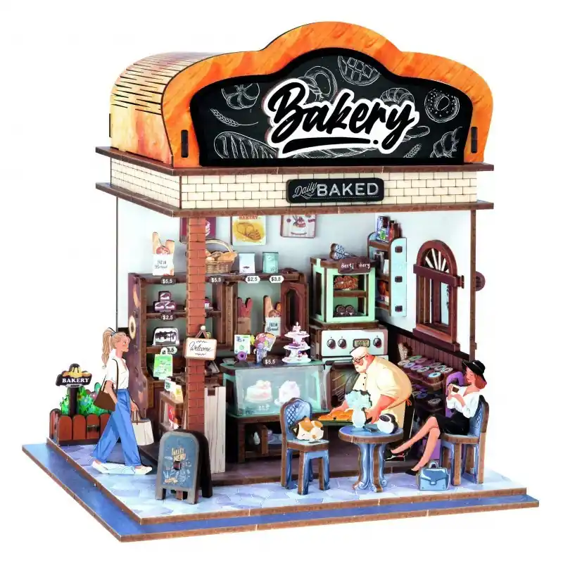 Paiement Sécurisé Maquette en bois 3D Diorama Boulangerie - Buki