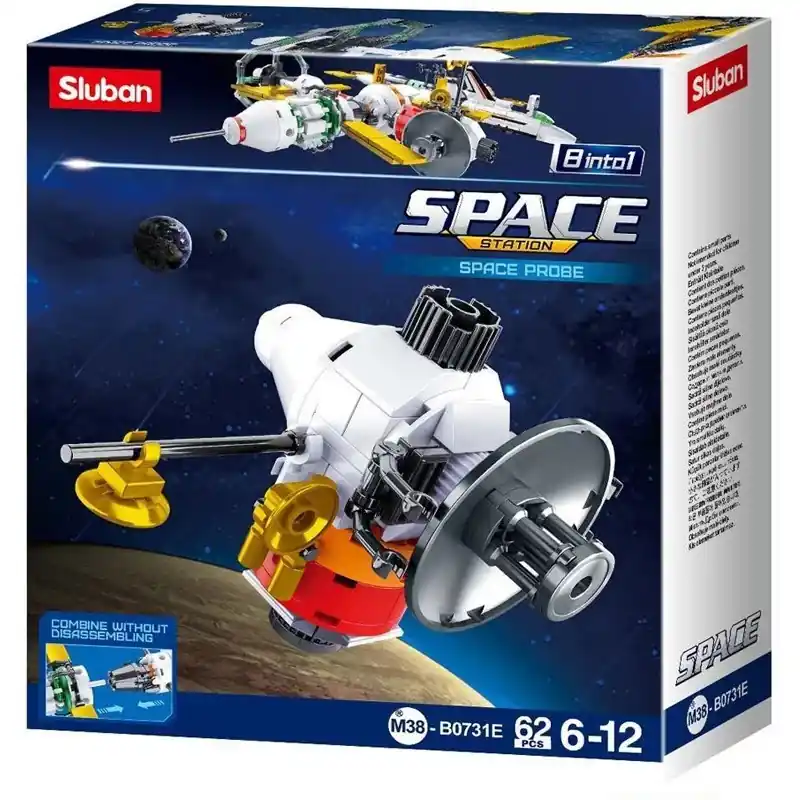 Space Station Satellite D 8 en 1 Space Probe 62 pcs - Sluban Prix Promo