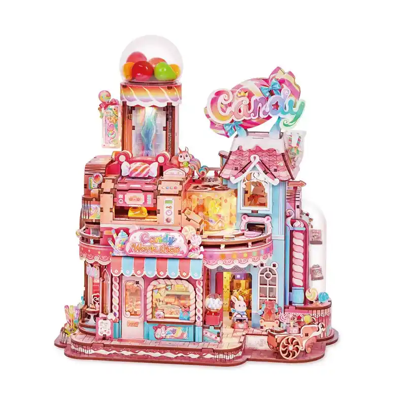 Puzzle 3D en bois Transmission model Candy Workshop - Tonecheer Super Prix