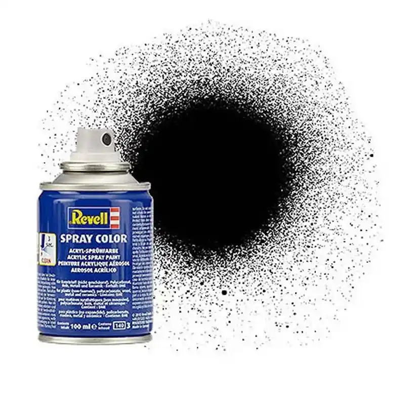 Vente Flash Aérosol Acrylique Spray Couleur Satin "Noir" 100ml - Revell