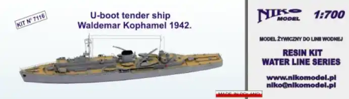 NIKO MODEL 7116 U-boot tender ship Waldemar Kophamel 1942 Meilleur Choix