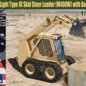 Gecko Models 35GM0009 US Army Light Type III Skid Steer Loader (M400W) with Bar Track Haute Qualité