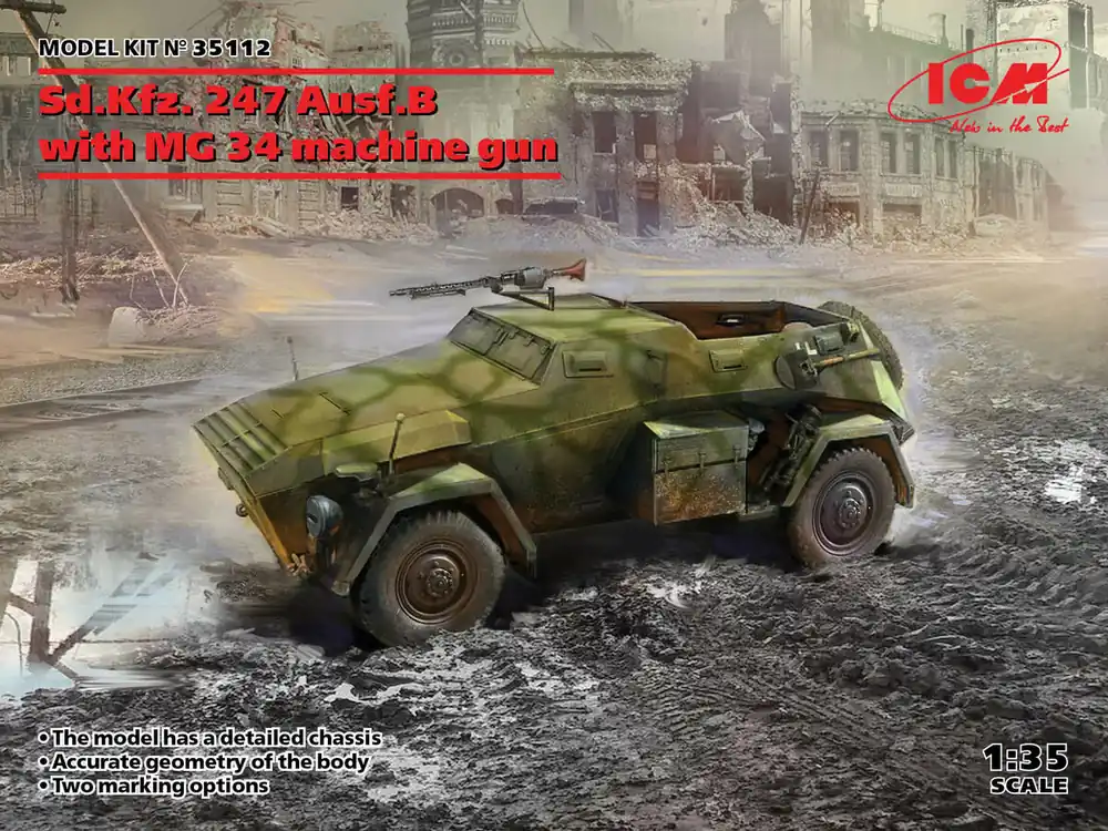 Expédition Rapide ICM 35112 Sd.Kfz. 247 Ausf.B with MG 34 machine gun