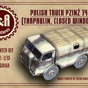 Populaire F&A Miniatures 35016B Polish Truck Pzinż 342 (Tarpaulin, Closed Windows)