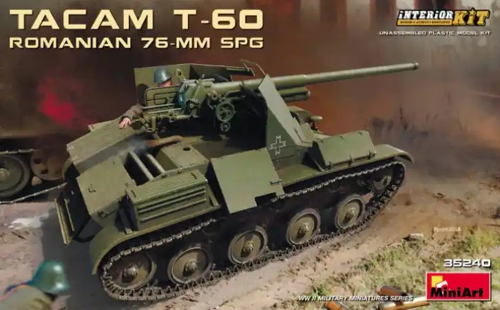 Paiement Sécurisé MiniArt 35240 Romanian TACAM T-60 - 76mm SPG with Interior Kit
