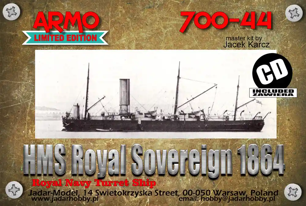 Armo 700-44 HMS Royal Sovereign, 1864 - Royal Navy turret ship Offre Spéciale