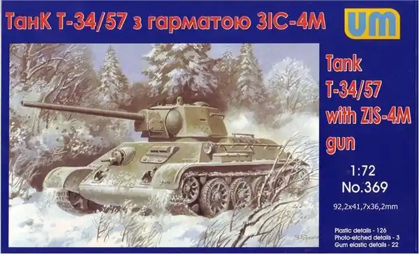 Unimodels 369 Soviet T-34/57 with ZIS-4M Gun Seulement Aujourd'hui