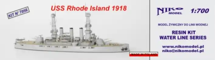 NIKO MODEL 7056 USS Rhode Island 1918 Retour Gratuit