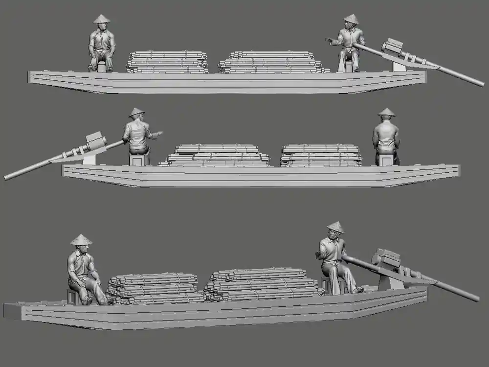 Germania-Figuren 72-CW-2040 Vietnam – Civilian Riverboat 02 Dernier Modèle