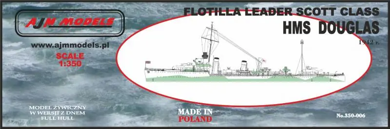 Soldes AJM Models 350-006 Flotilla Leader Scott Class HMS DOUGLAS 1942 r.