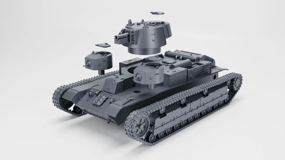 EMP3D 72012193 T-28 model 1940 (wieża stożkowa) - otwarte włazy Certifié