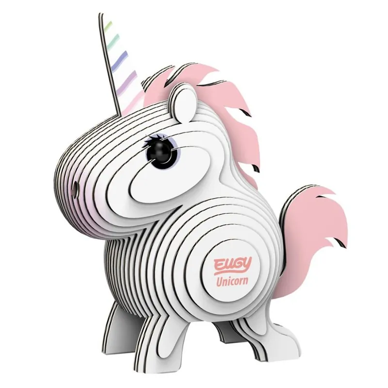 Mini-maquette Eugy Licorne Rose 8 cm à construire en Carton 3D Commande En Gros