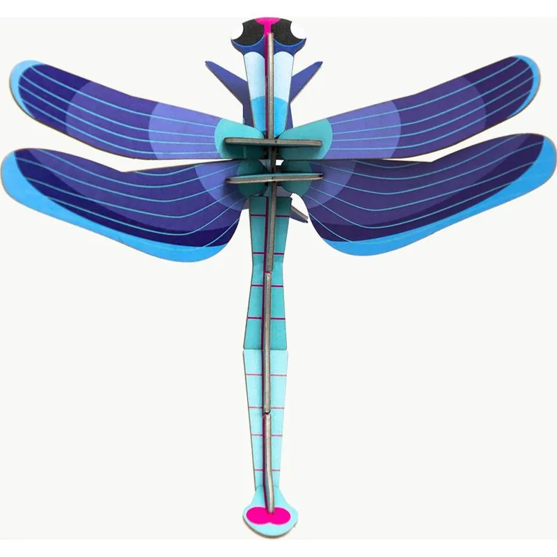 Libellule bleue en carton Saphire 17 cm Décoration 3D Studioroof Authentique
