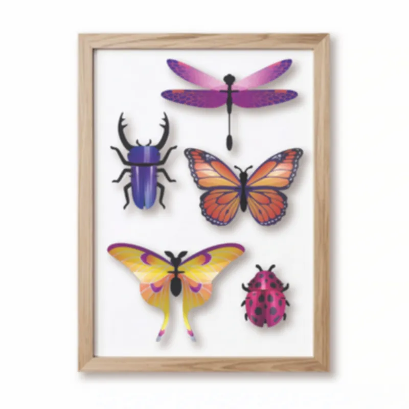 Authentique Kit de fabrication 5 Insectes Collection Mixte Violet Scarabées Papillons Assembli