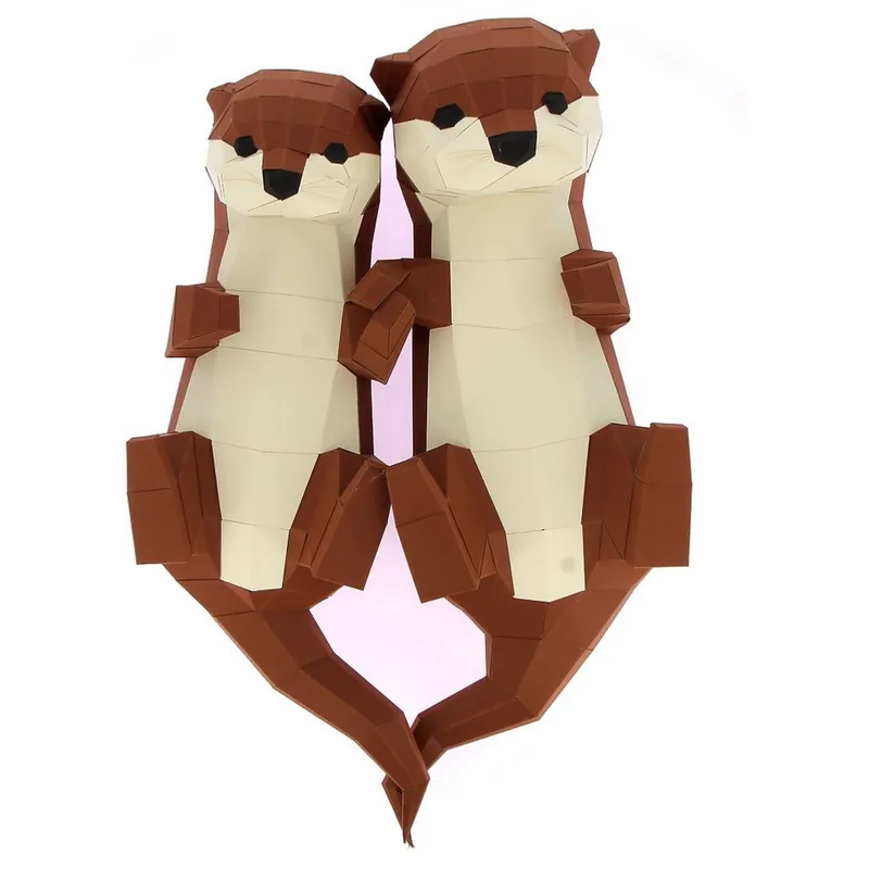 Soldes Kit de pliage Prédécoupé Duo de loutres Agent Paper
