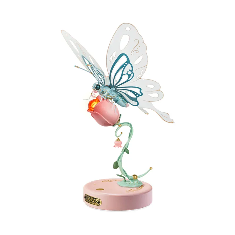 Maquette Insecte Papillon Rose Puzzle 3D Butterfly mécanique 79 pièces MI05P Rokr Prix Réduit